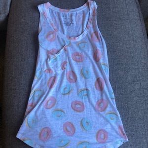 Pink and Blue Donut Pocket Tank- Size XS
